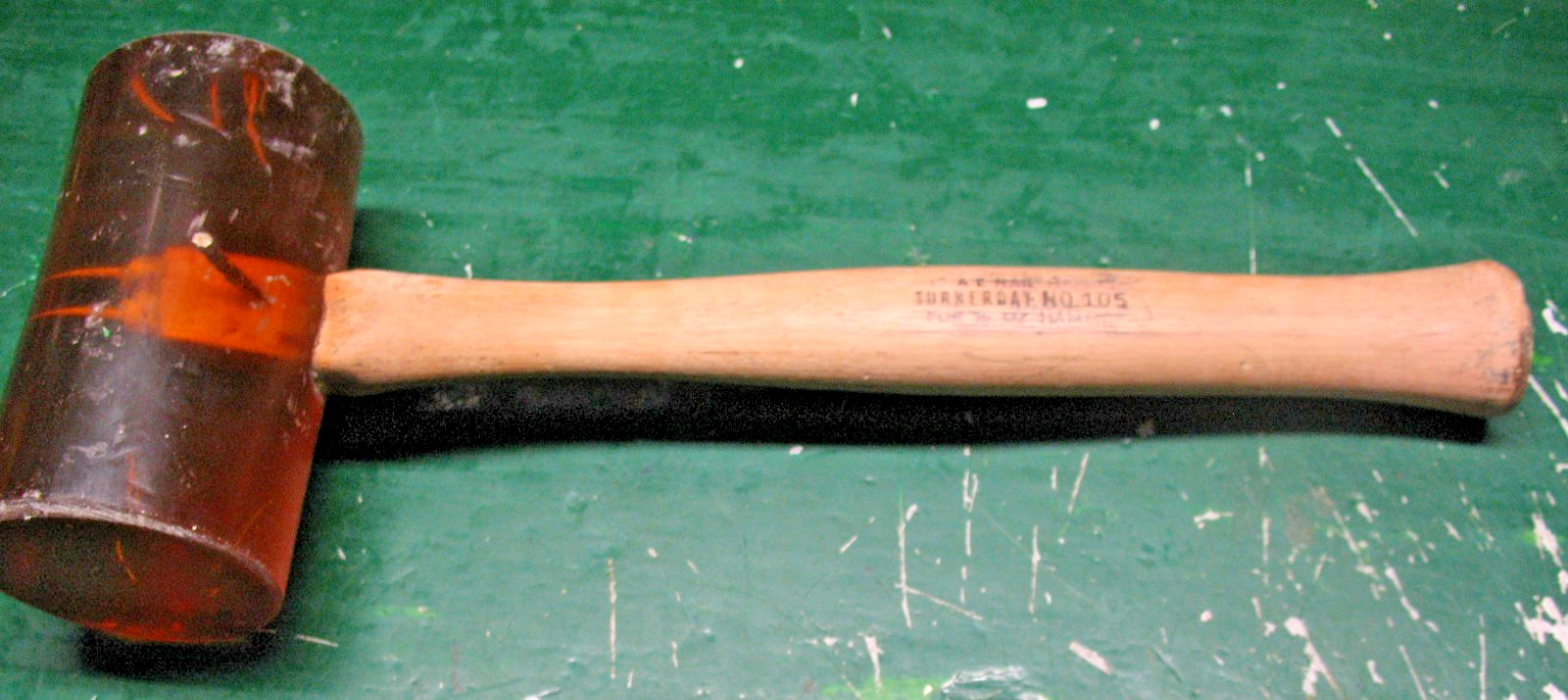 VINTAGE POLY VINYL  RESIN  MALLET  MASSIVE  HUGE 5.5'' X 3'' HEAD  SOLID  HEAVY