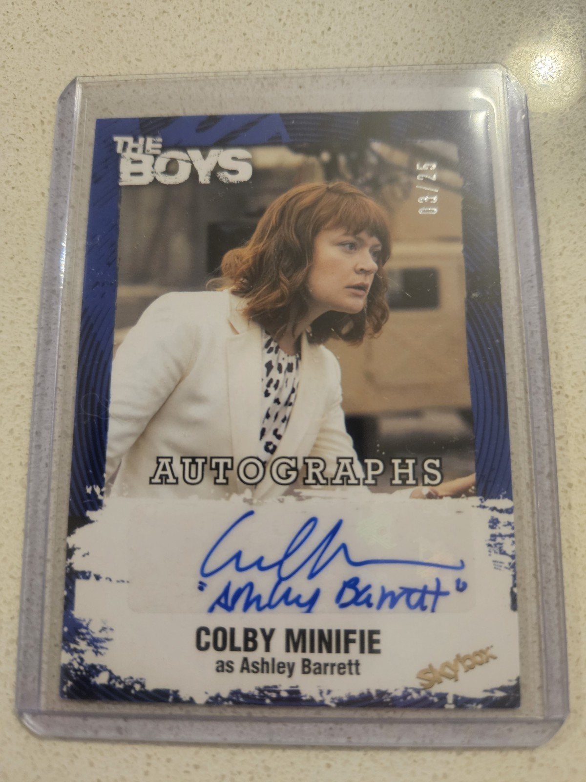 The Boys Upper Deck Colby Minifie as Ashley Barret auto /25 inscription