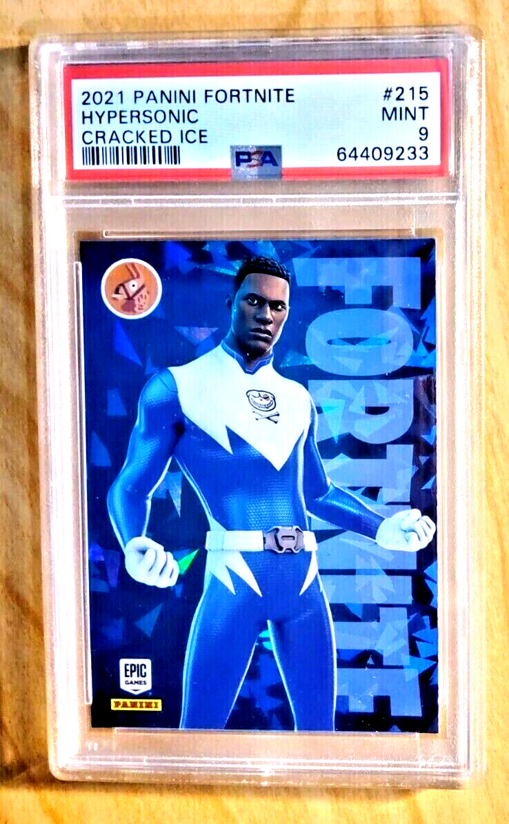 2021 Panini Fortnite HYPERSONIC #215 Legendary Outfit Cracked Ice PSA 9 Mint 2021 Panini Fortnite HYPERSONIC #215 Legendary Outfit Cracked Ice PSA 9 Mint