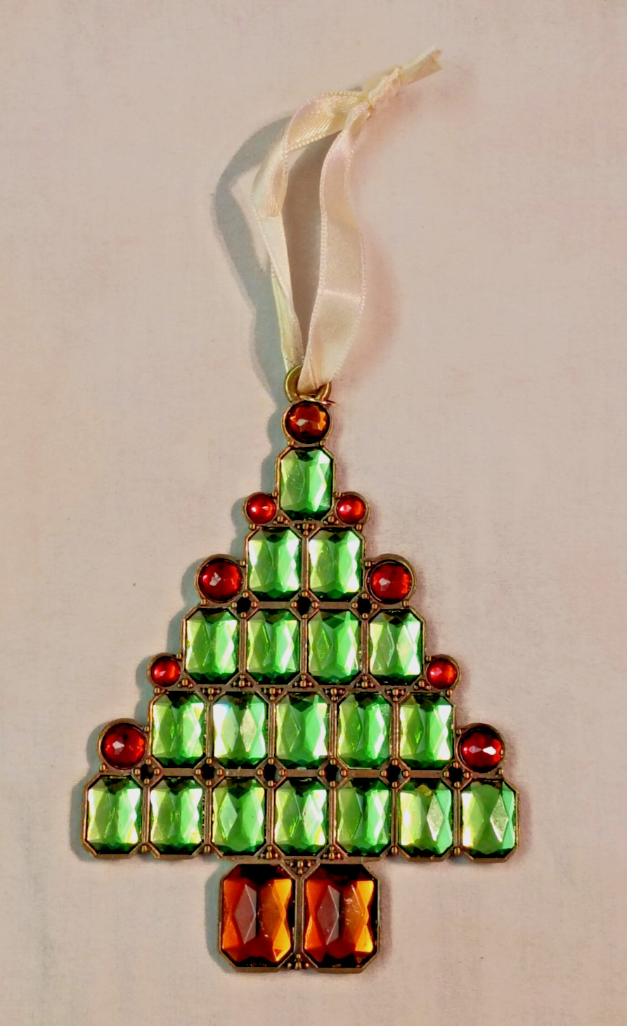 Kohl\'s Pewter  And Gems Christmas Tree Ornament  4.5\