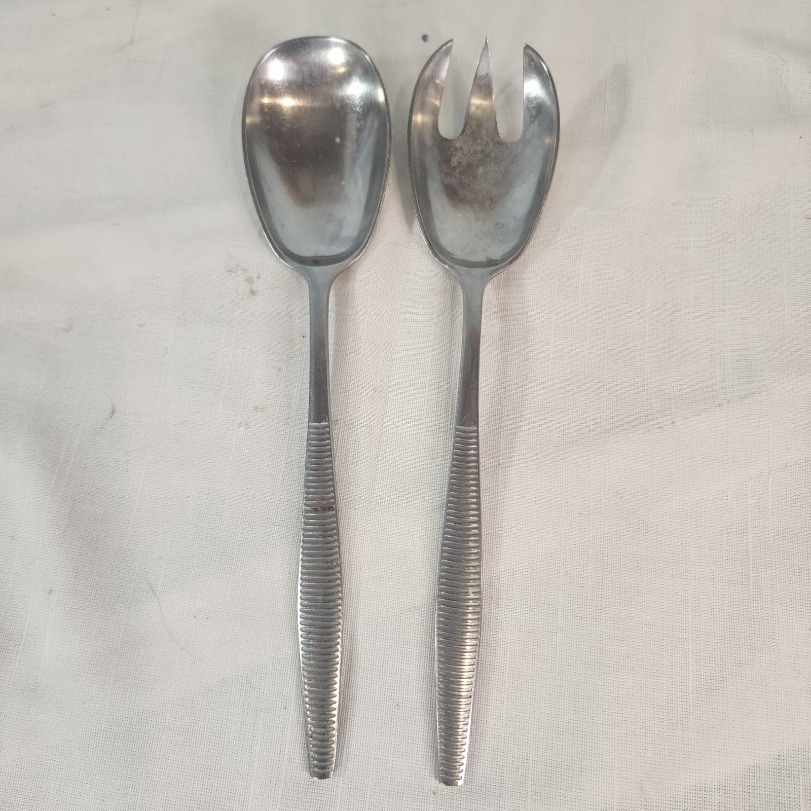 Dansk, Vintage Variation VI Salad Serving Utensils, Set of 2, Denmark, Nice Dansk, Vintage Variation VI Salad Serving Utensils, Set of 2, Denmark, Nice