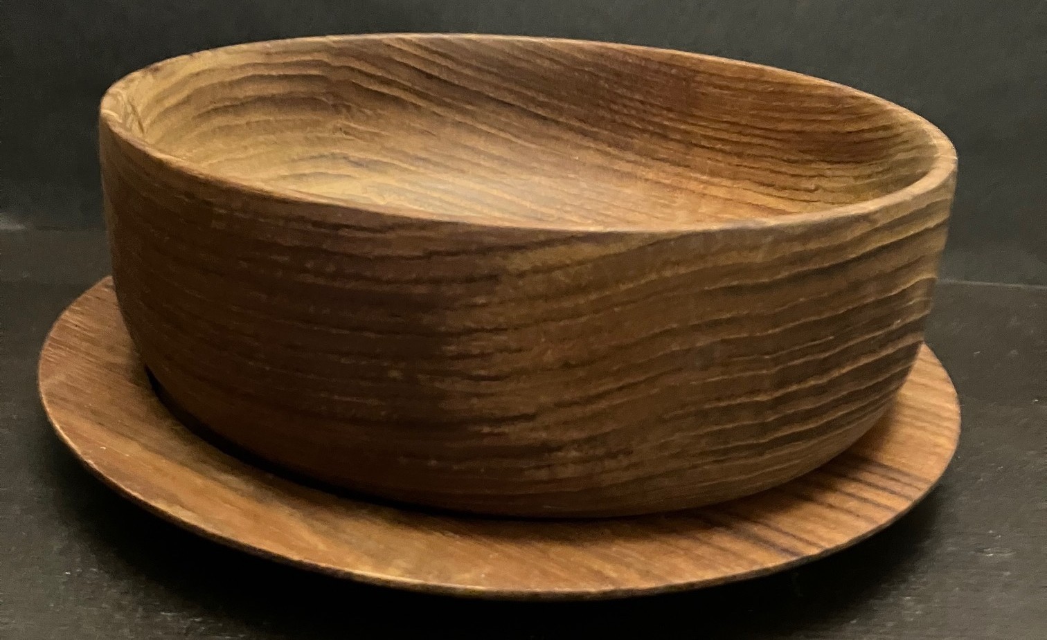 VTG Wooden Serving Bowl and Plate 9.5\