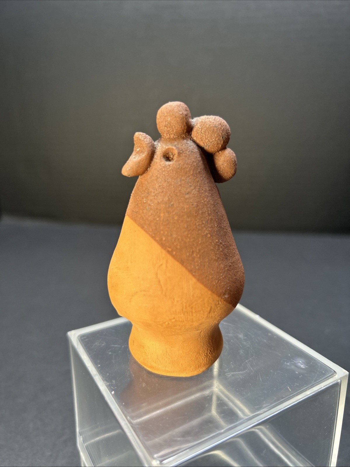 Artisan Made Red Clay Pottery Rooster Chicken Figurine Marked