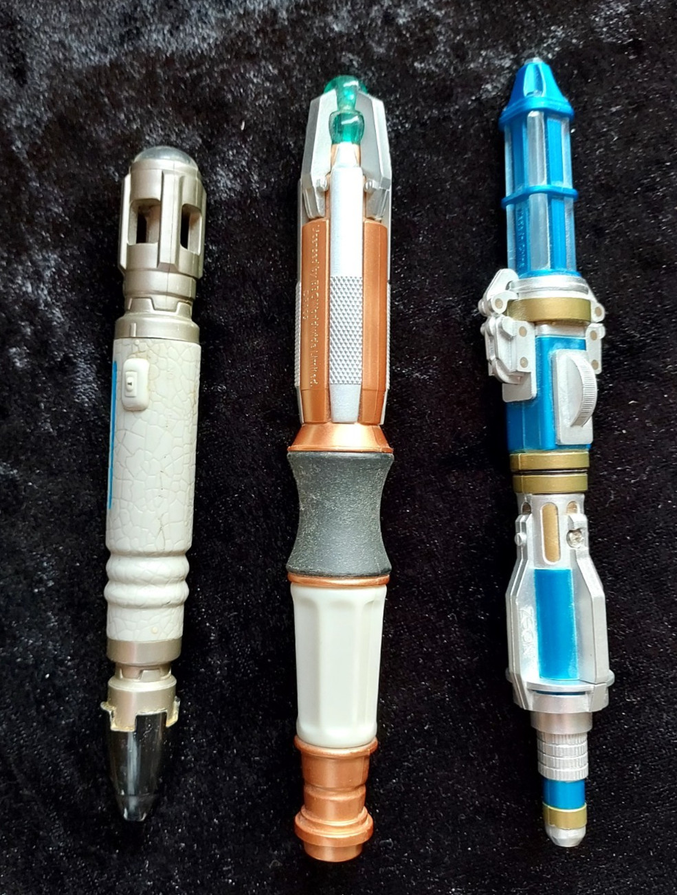 Lot of 3 Doctor Who Sonic Screwdriver LED Torches Zeon Dr. # 9/10, 11, 12 BBC