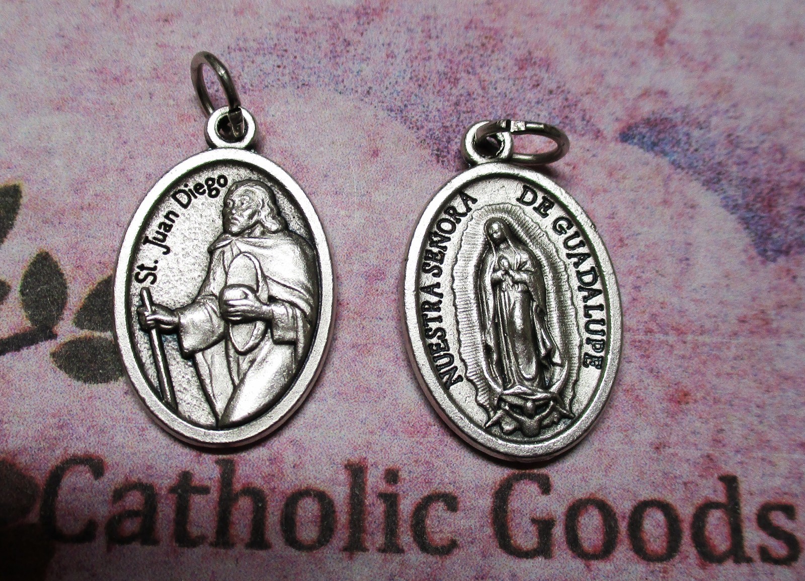 Saint St. Juan Diego & Our Lady of Guadalupe -  Italian Silver tone OX 1