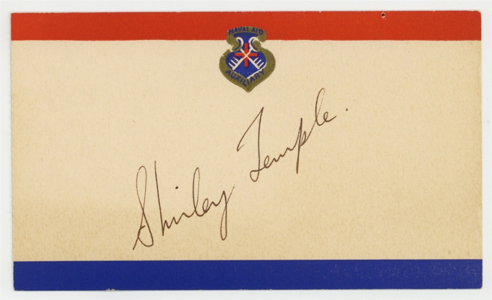 Shirley Temple Hand Signed 1940 Naval Aid Auxiliary Card Child Star USN US Navy Shirley Temple Hand Signed 1940 Naval Aid Auxiliary Card Child Star USN US Navy