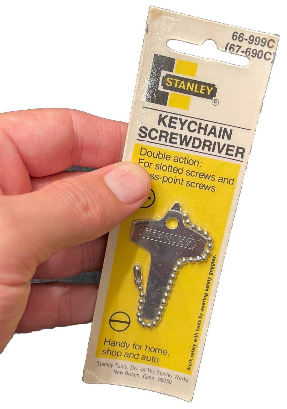 NOS Stanley Keychain Double Action Screwdriver 66-990C Vintage