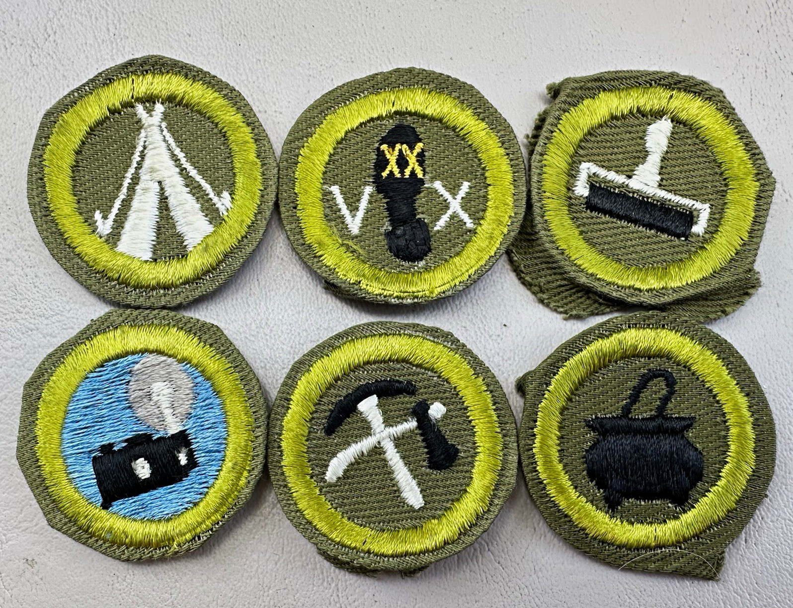 Vintage 1940s-60s Boy Scouts Lot of 6 Skill Merit Patches/Cloth Badges NOS   OBO