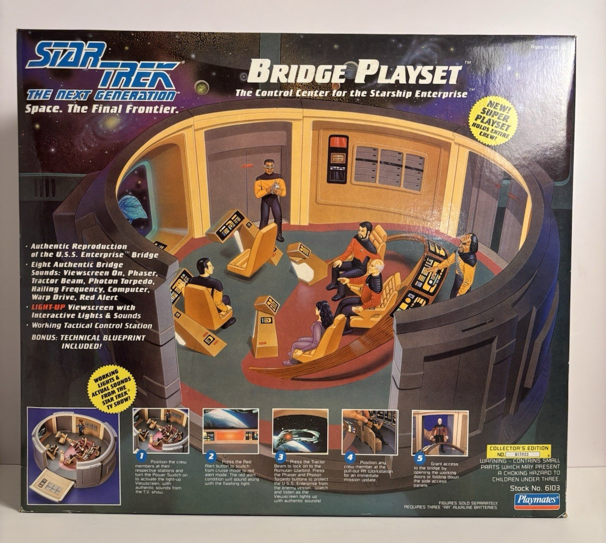 Playmates 1993 Star Trek The Next Generation Bridge Playset #6103 Original Box