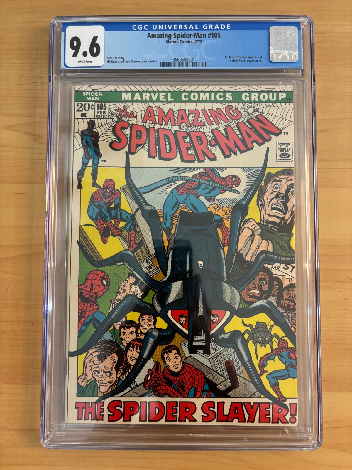 AMAZING SPIDER-MAN #105 CGC 9.6 WHITE Pages - SPIDER-SLAYER APPEARANCE - 1972 AMAZING SPIDER-MAN #105 CGC 9.6 WHITE Pages - SPIDER-SLAYER APPEARANCE - 1972