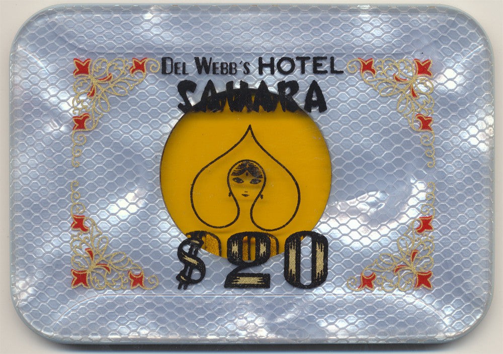 Del Webb\'s Sahara Casino Las Vegas Nevada $20 Plaque