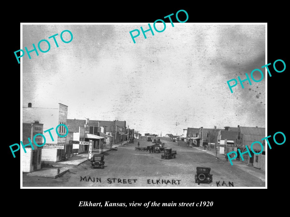 Elkhart Kansas View Of The Main Street Stores C1920 Large Historic Old Photo Elkhart Kansas View Of The Main Street Stores C1920 Large Historic Old Photo