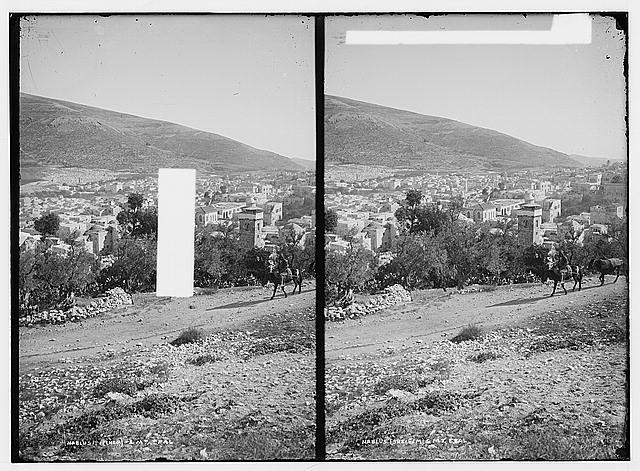 Photo:Northern views. Nablus (Shechem) and Mt. Gerizim