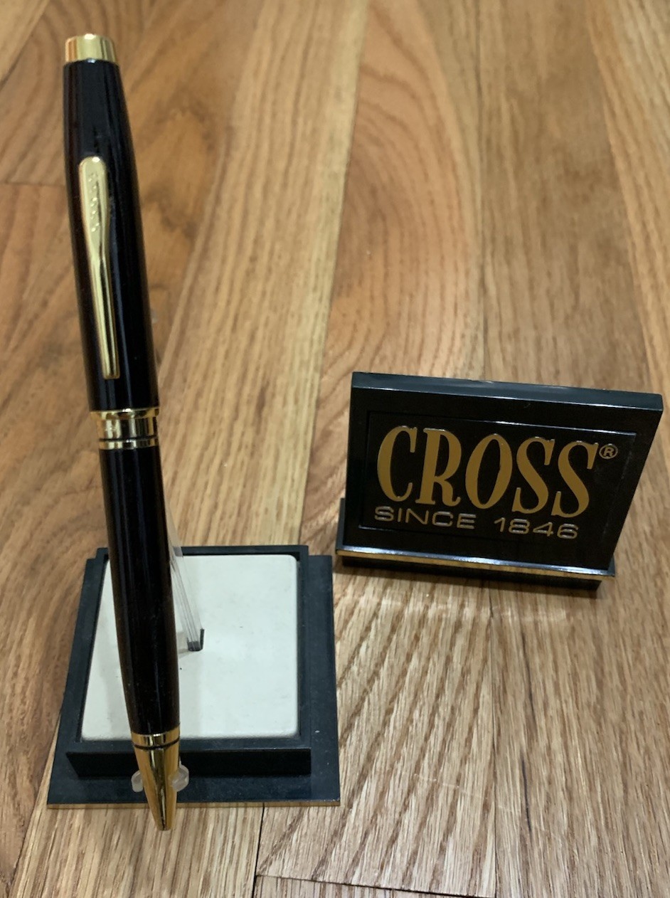 CROSS Coventry Black Lacquer with Gold Trim Ballpoint Pen