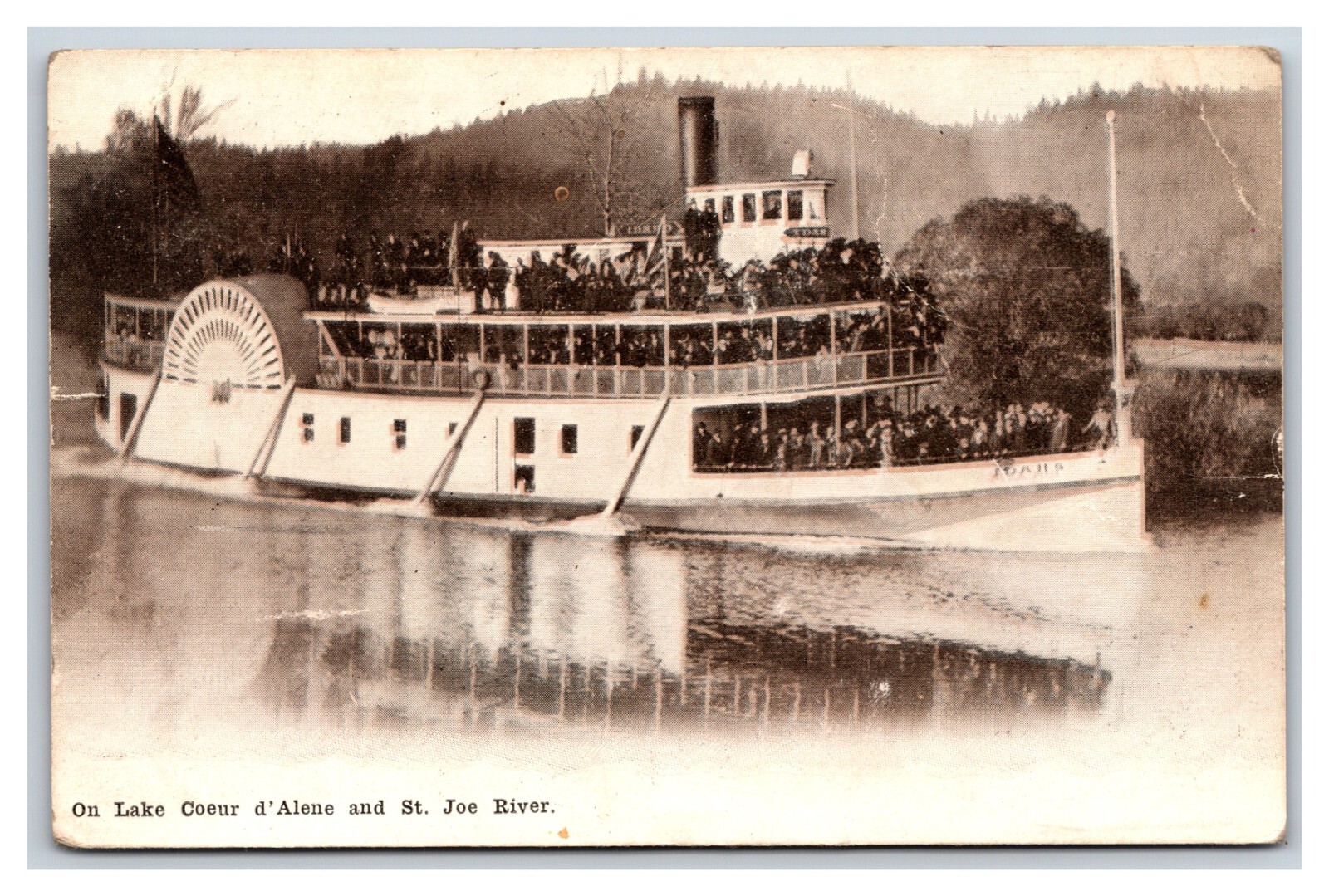 Paddle Wheel Steamer St Joe  Lake Couer D\'Alene Idaho ID 1908 DB Postcard P18
