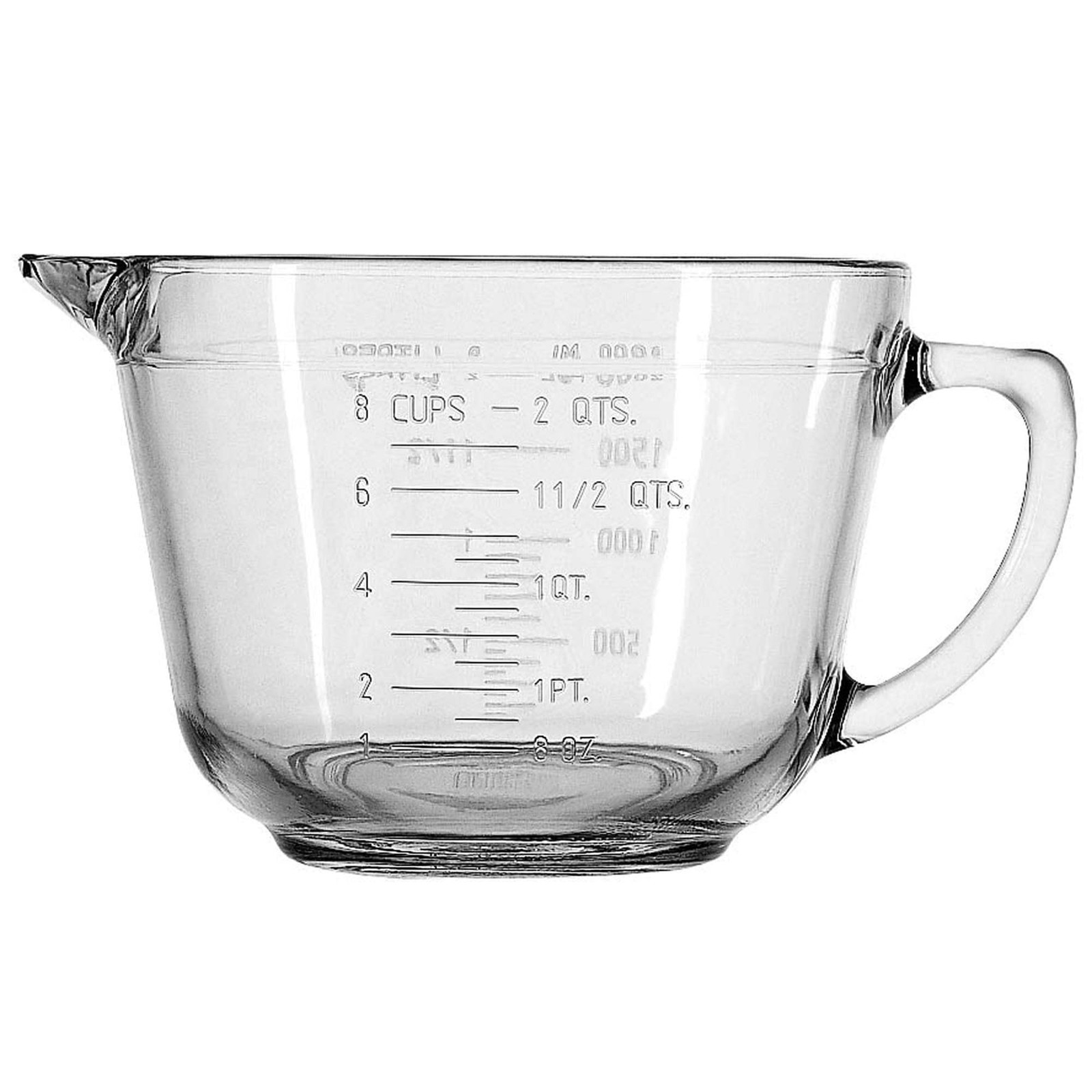 Anchor Hocking Batter Bowl, 2 Quart Glass Mixing Bowl Clear