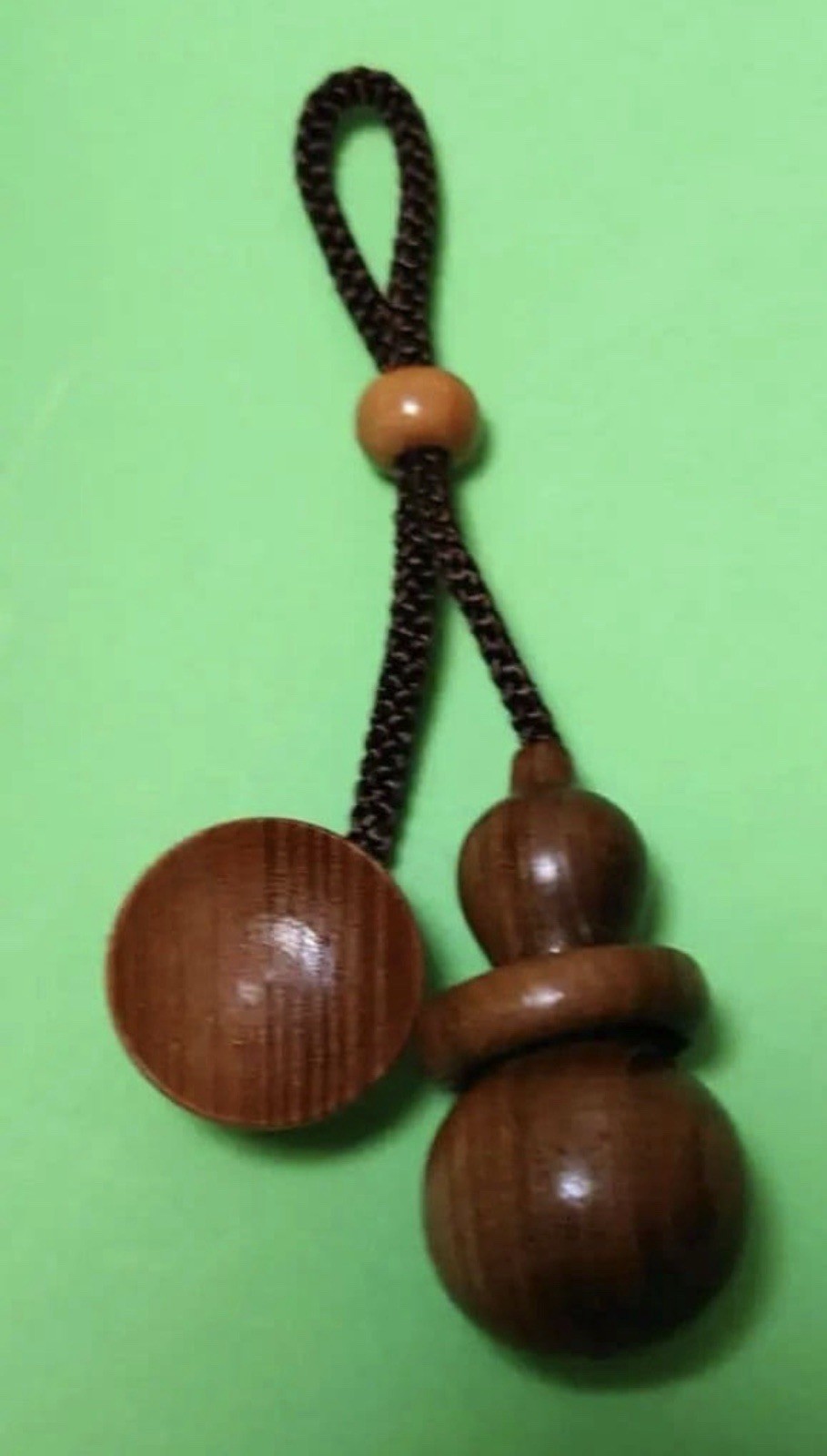 Japanese Netsuke, Hand-Carved, Gourd Sake Set, 遊環, Yukan Ring, Wood, Japan