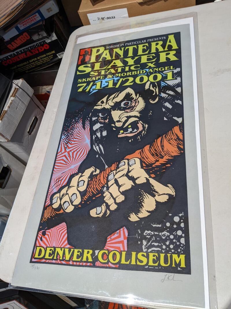 Pantera Slayer 2001 Poster Signed and Numbered Lindsay Kuhn 189/230