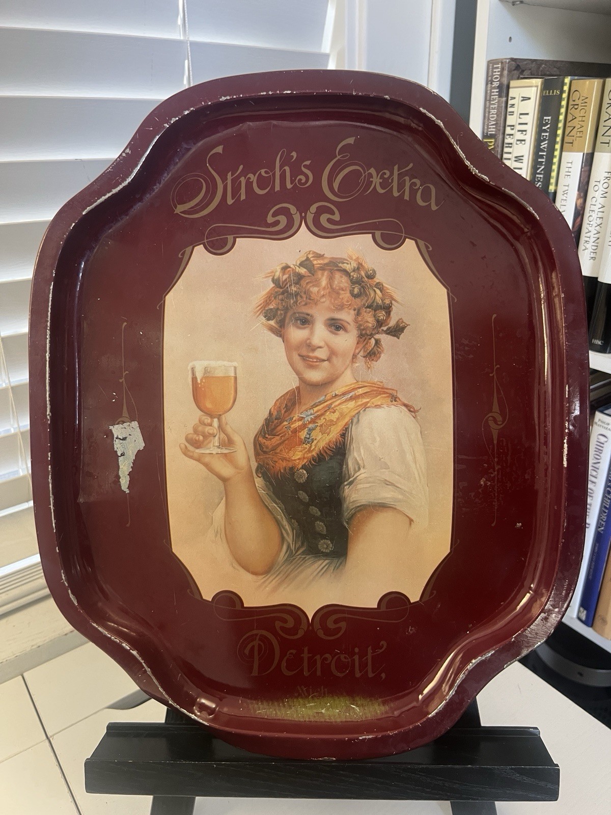 Stroh's Extra Detroit Beer Advertising Tray Breweriana Collectible