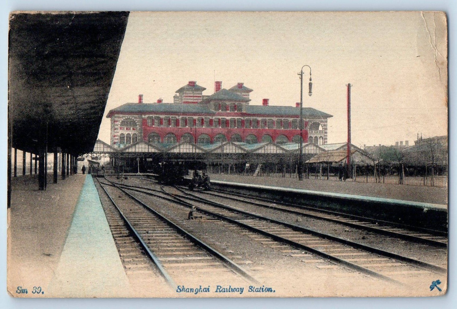 Shanghai China Postcard Shanghai Railway Station c1910 Antique Unposted