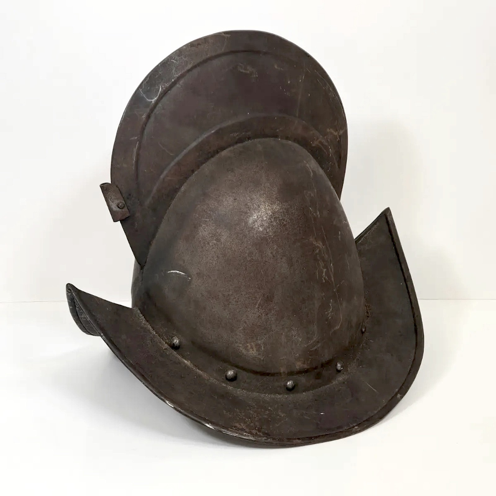 Antique 17th Century Spanish ~ German Comb Morion 2 Piece Helmet Original 