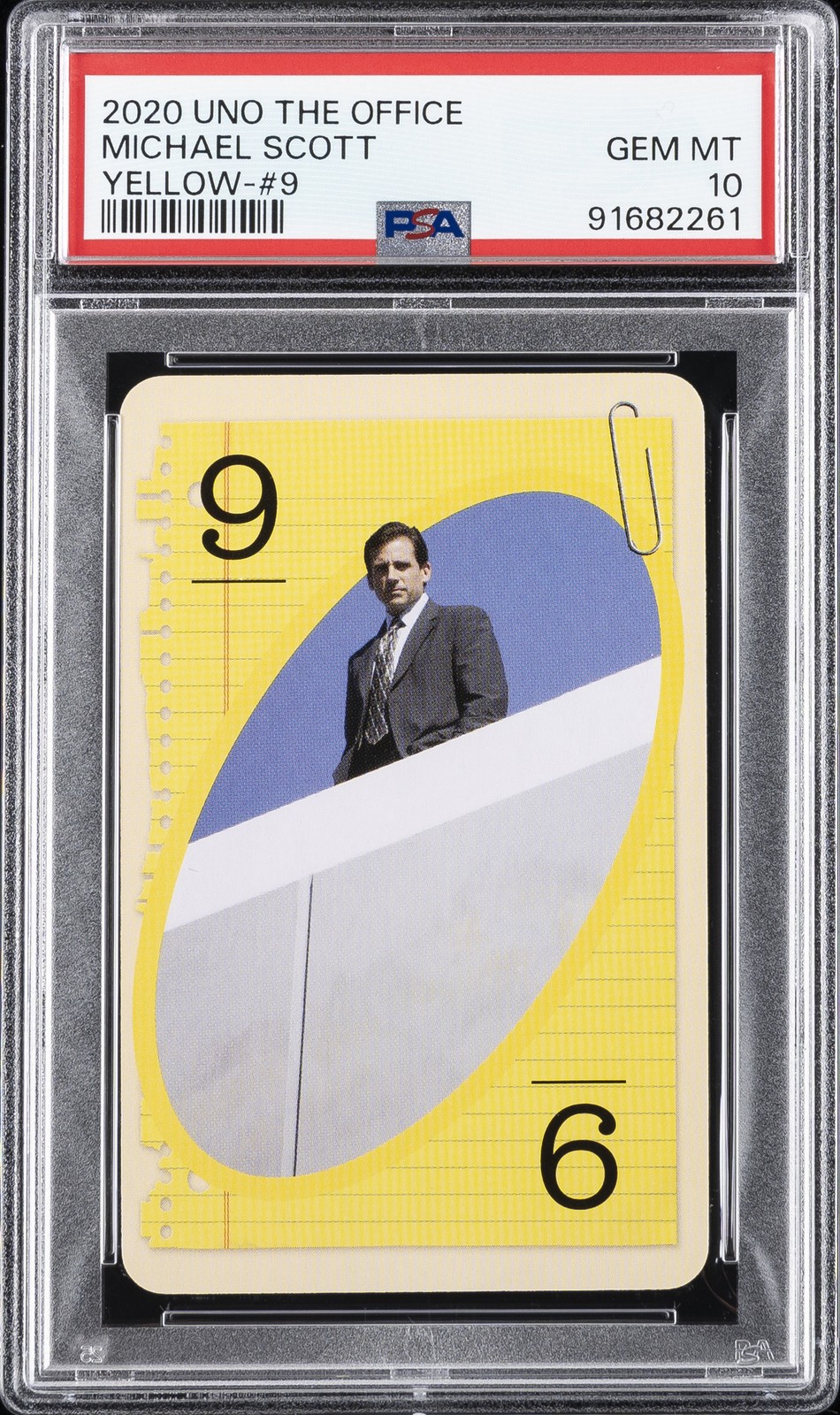 2020 UNO THE OFFICE YELLOW-#9 MICHAEL SCOTT PSA 10