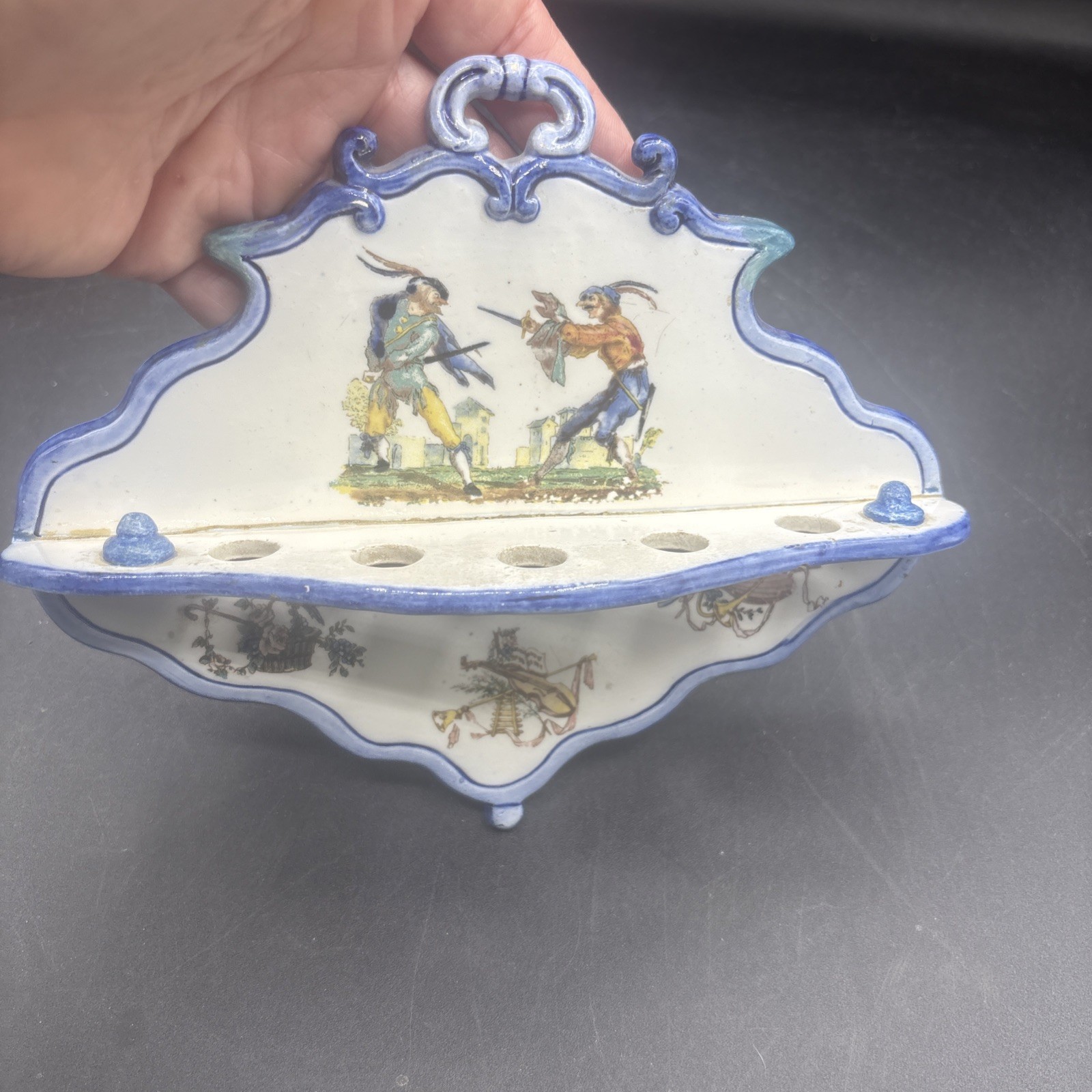 Rare Antique French Porcelain Pipe Rack c Mid To Late 1800’s