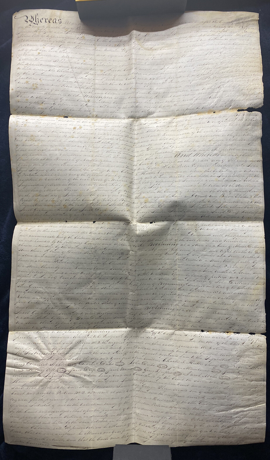 Antique 1821 Vellum Exemplification. Borough of Northampton, Lehigh County, PA Antique 1821 Vellum Exemplification. Borough of Northampton, Lehigh County, PA
