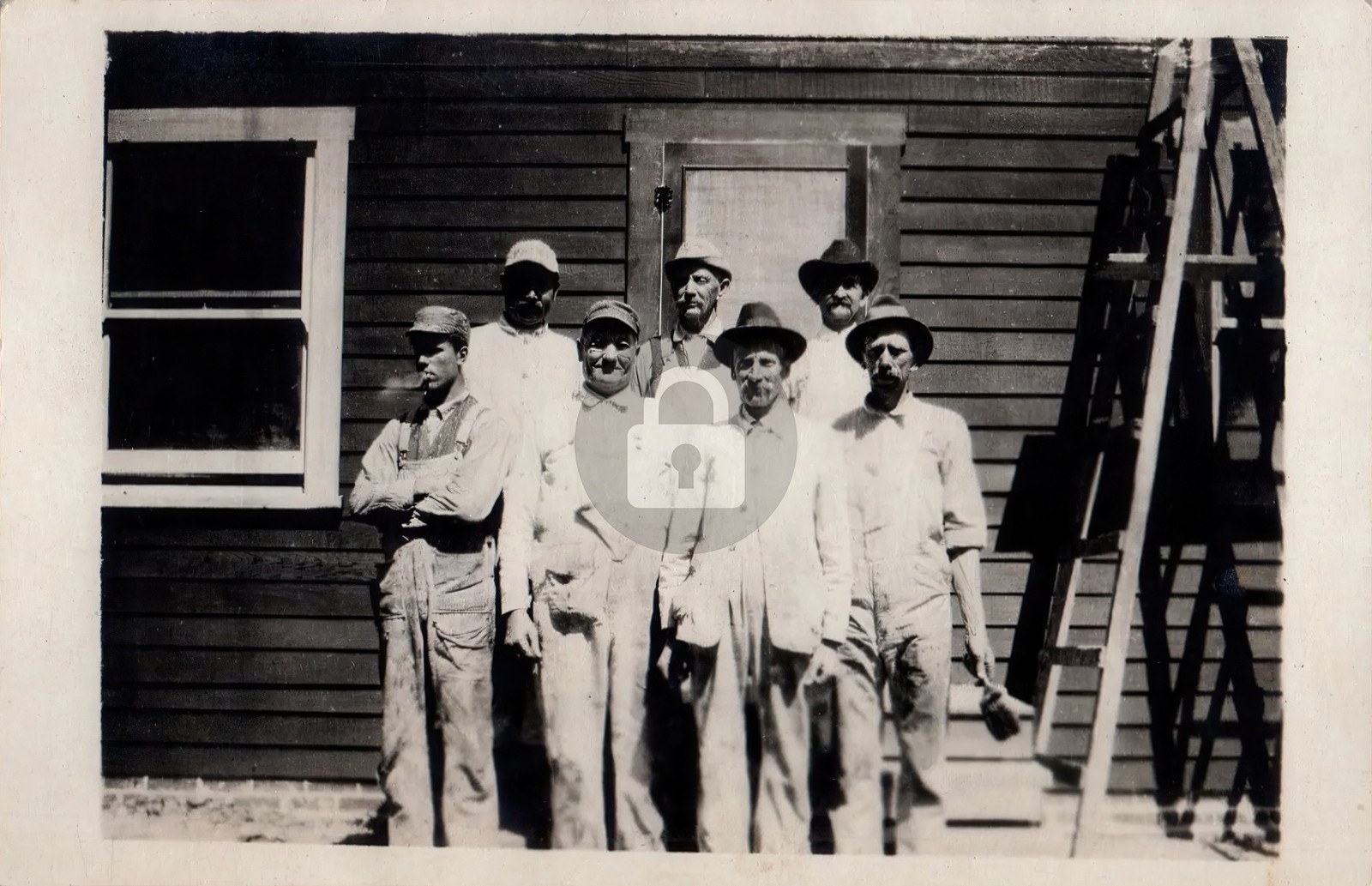 c1910's Overalls Painter Occupational House RPPC Photo Postcard COPY