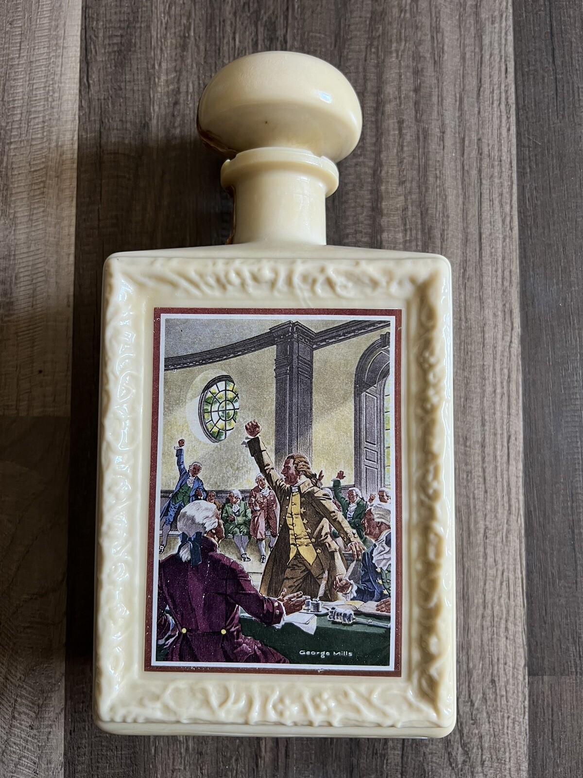 Decanter,Vintage JW Dant 1969 PATRICK HENRY George Mills Americana Liquor Bottle
