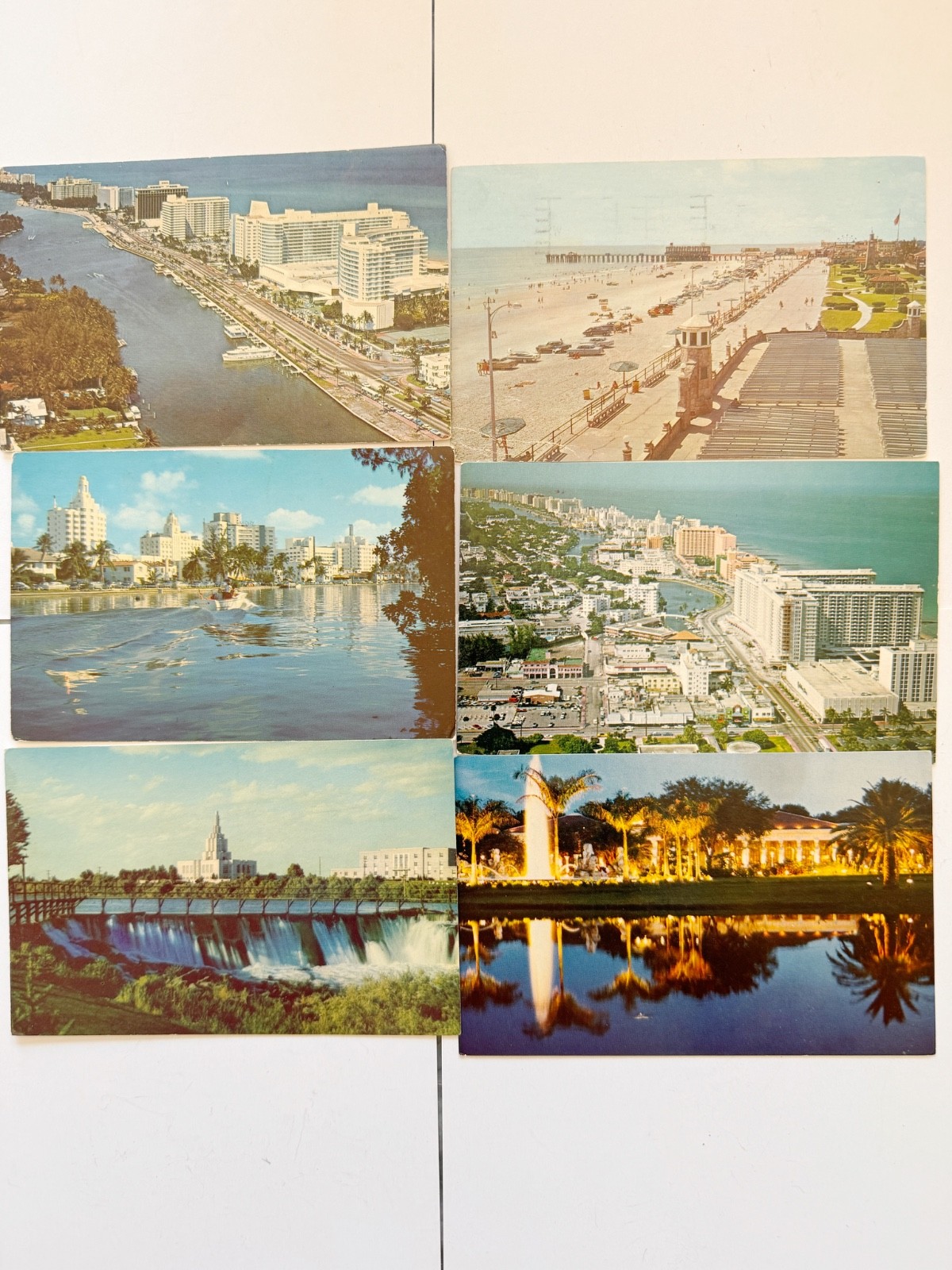 Lot of 6 Vintage Postcards Miami Beach FL Daytona Beach Idaho Falls Posted