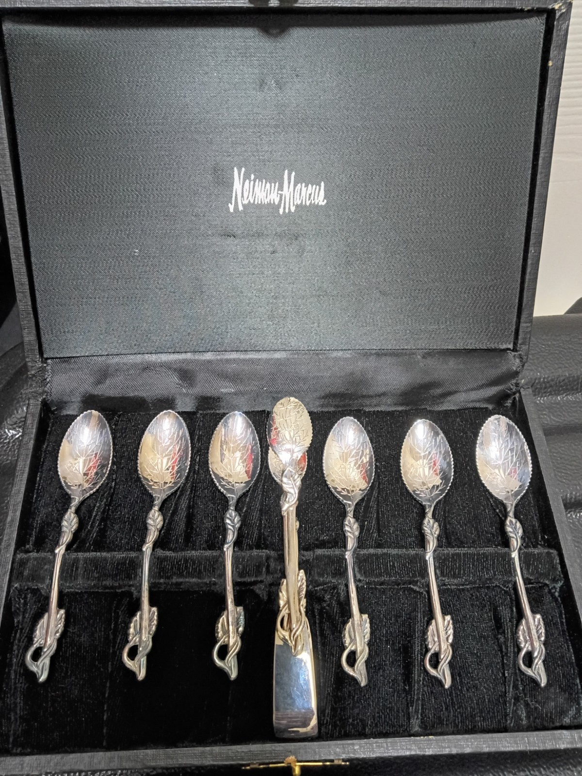 Sealed Vintage Godinger 7 Piece Neiman Marcus Silver Plated Teaspoon Boxed Set