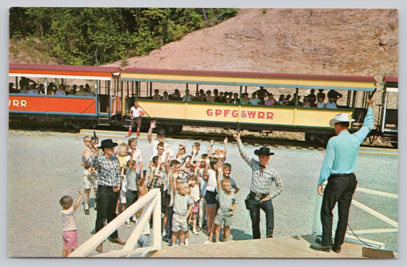 Goldrush Pigeon Forge Gatlinburg & Western Railroad TN Tennessee Postcard 1960s