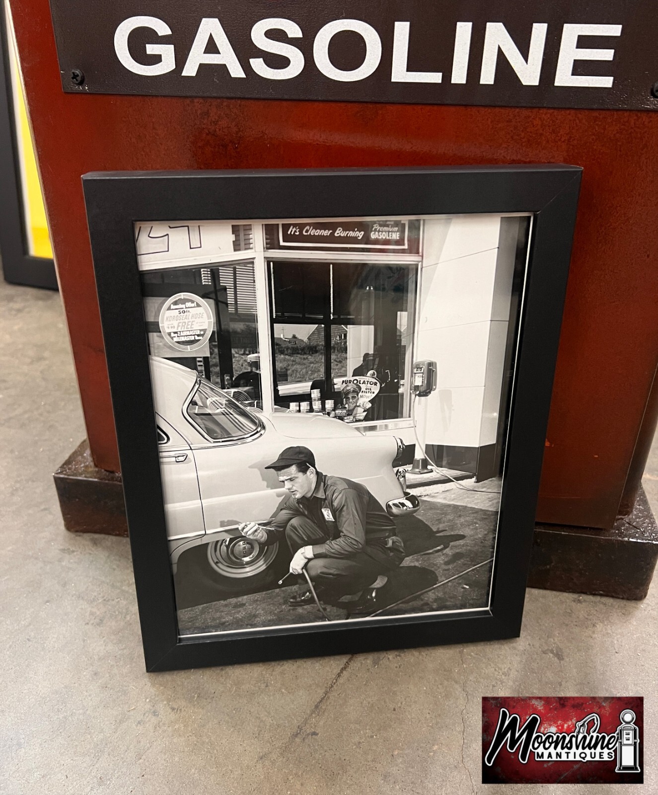 Vtg. Original 1950\'s CITIES SERVICE STATION Framed Photo