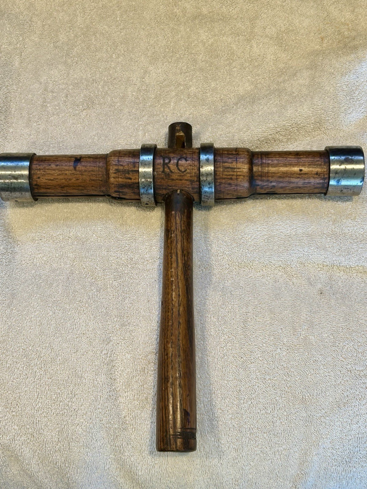 Antique Wooden Caulking Mallet Shipwrights Ship Maker's Tool Hammer Marked RC Antique Wooden Caulking Mallet Shipwrights Ship Maker's Tool Hammer Marked RC