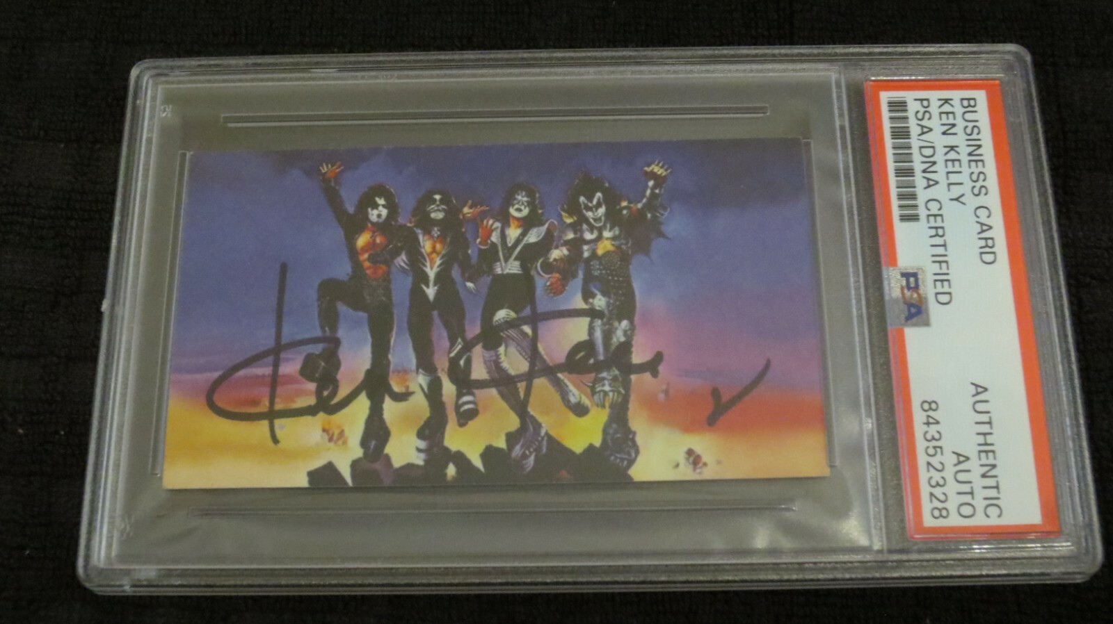Ken Kelly signed autographed psa slabbed business card Kiss Destroyer & Love Gun