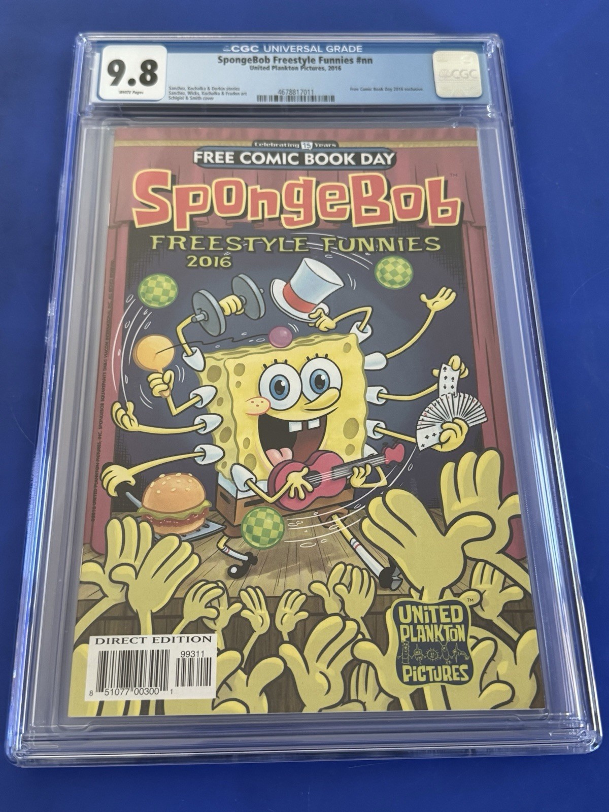 SpongeBob Freestyle Funnies #1 CGC 9.8 FCBD United Plankton Pictures COMIC 2016
