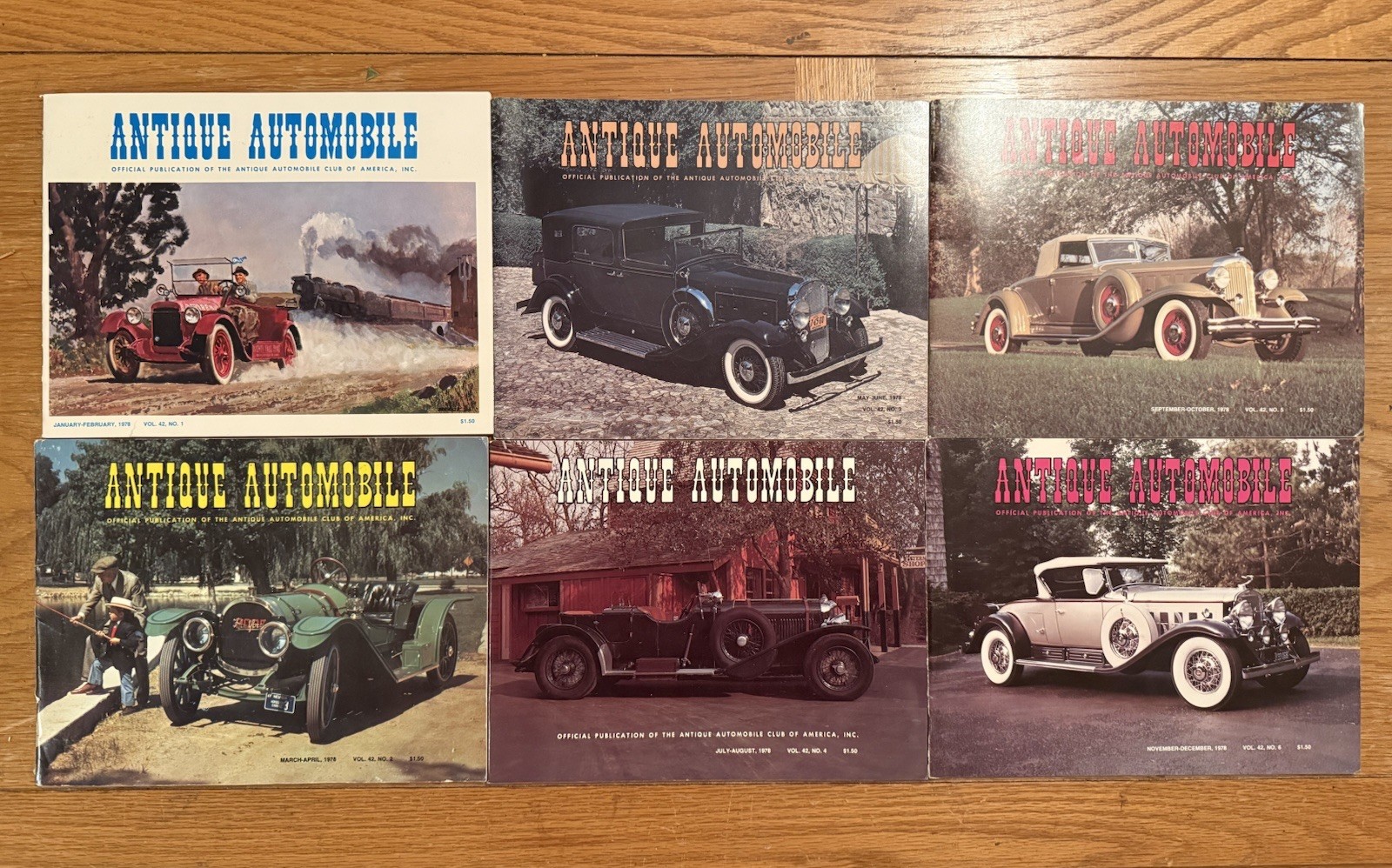 Lot of 6 Complete 1978 Year AACA Magazine Antique Automobile Club Of America