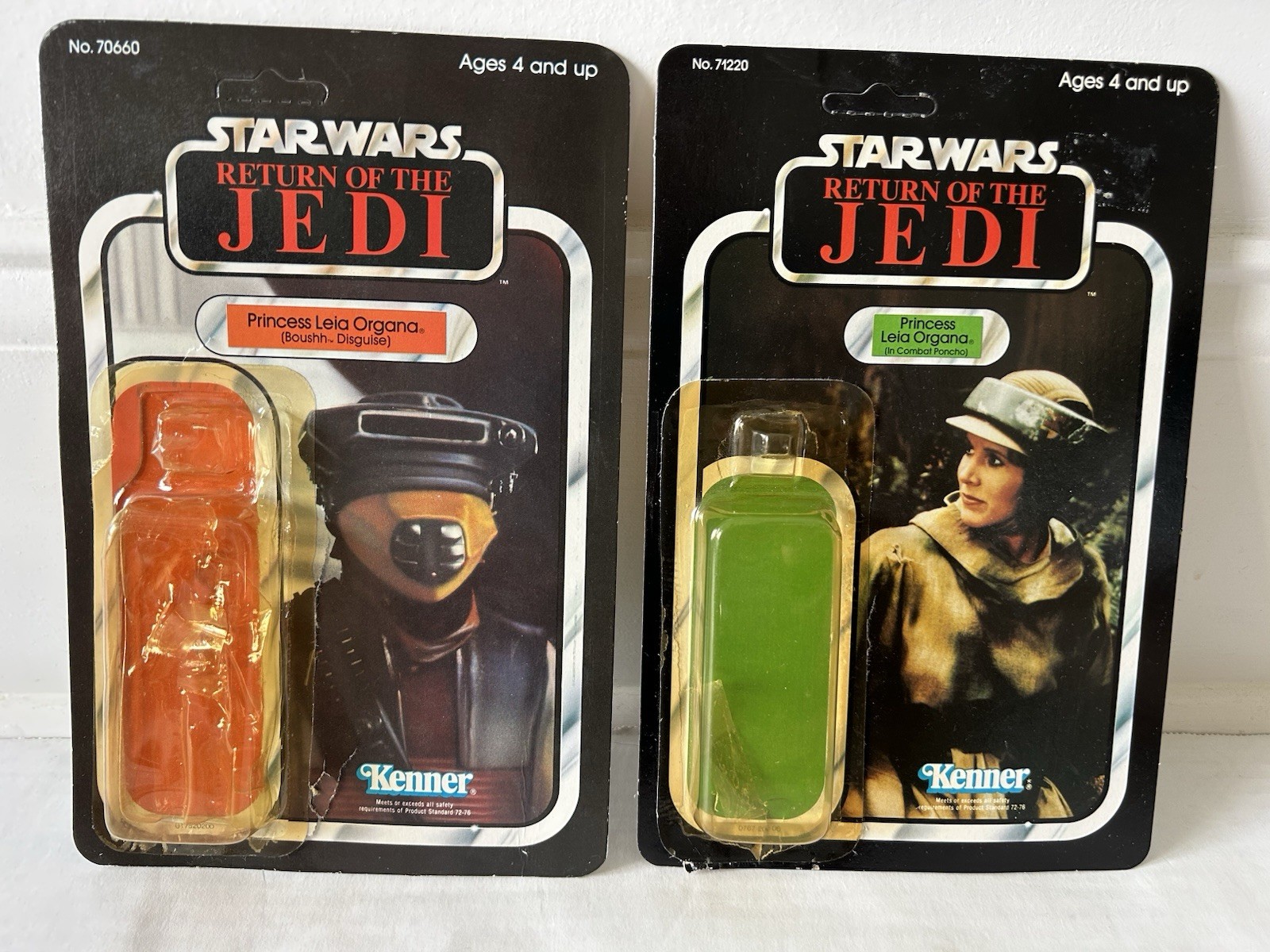 STAR WARS PRINCESS LEIA PONCHO BOUSHH CRDBCK X2 ATTCH BUBBLE KENNER VINTAGE 1983