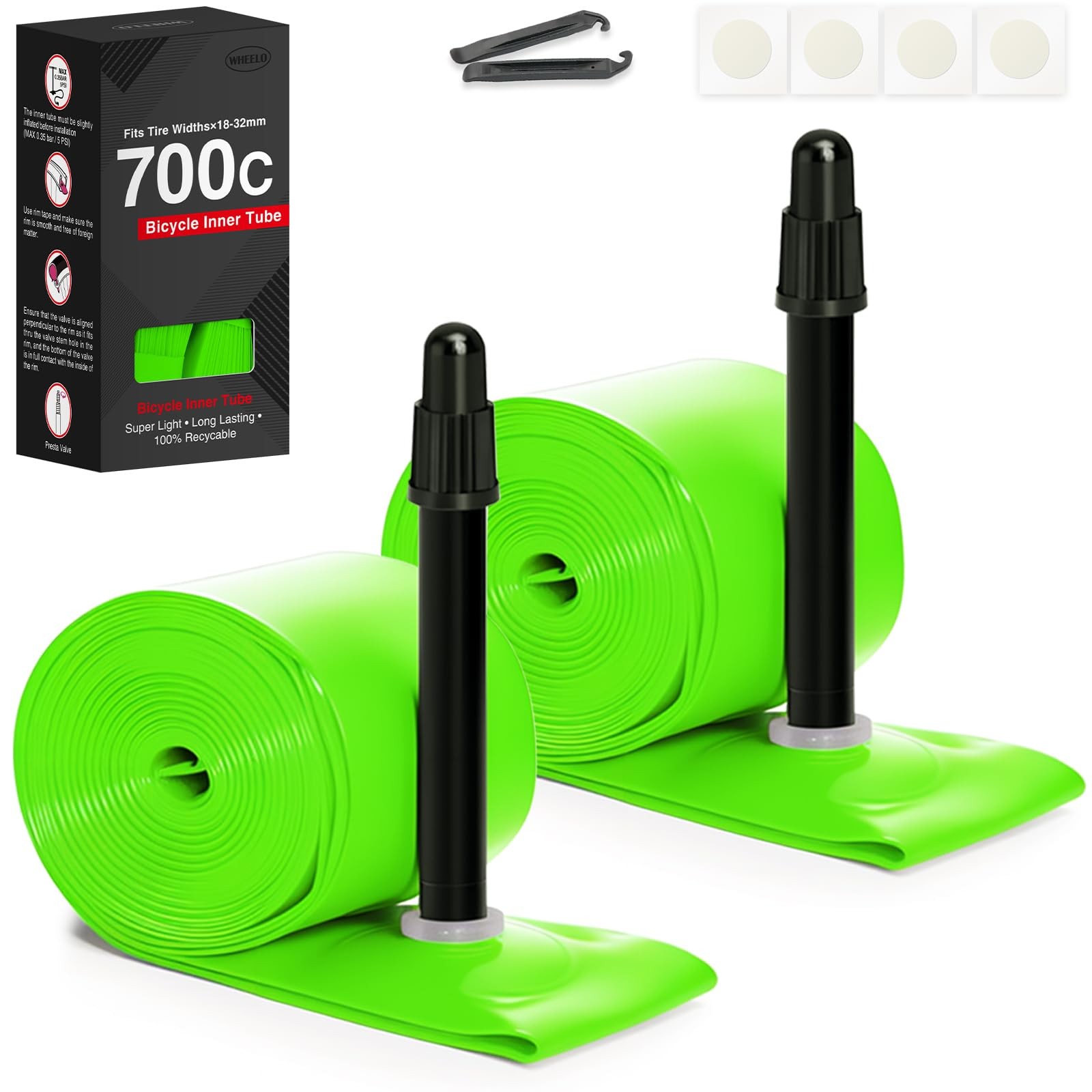 Mohegia 2-Pack 700C Tpu Tubes For Road Bikes - Ultra-Lightweight (35G) - 700X18_
