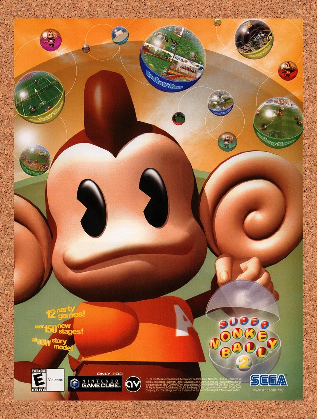 2002 Super Monkey Ball 2 GameCube Original Advertisement / Retro Promo v1 2002 Super Monkey Ball 2 GameCube Original Advertisement / Retro Promo v1