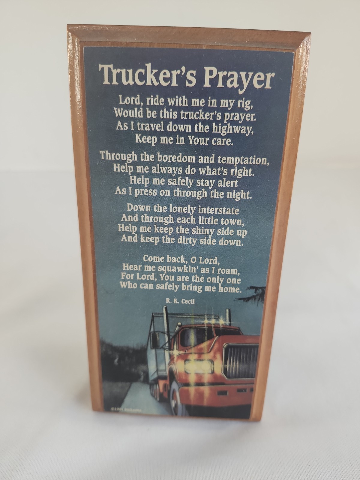 A Trucker\'s Prayer Standing Table Plaque With Hanger A Trucker\'s Prayer Standing Table Plaque With Hanger