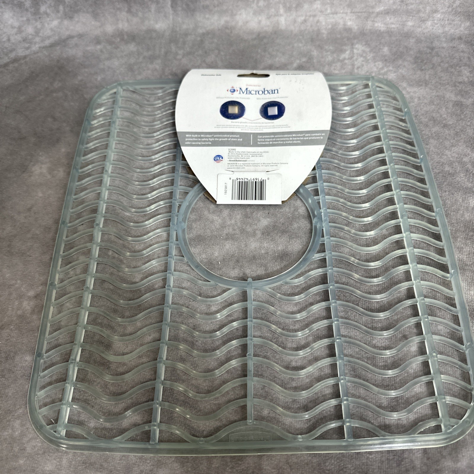 New/Rubbermaid Sink Protector Mat W/Microban Drain 1295 NOS/Discontinued