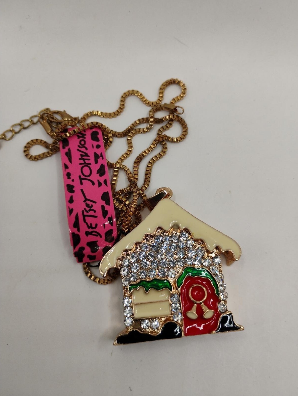 Betsey Johnson Gingerbread House Pendant Necklace