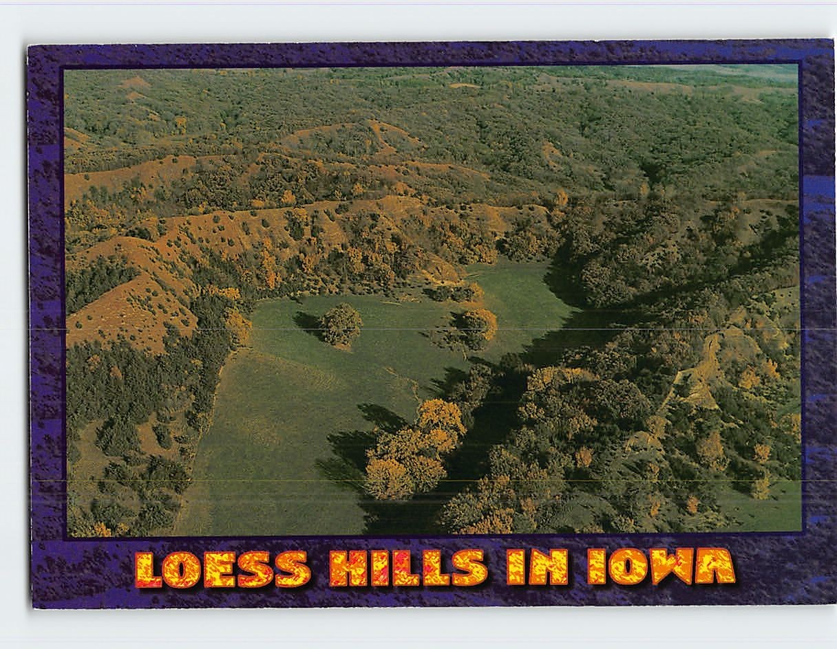 Postcard Aerial View Loess Hills Iowa USA