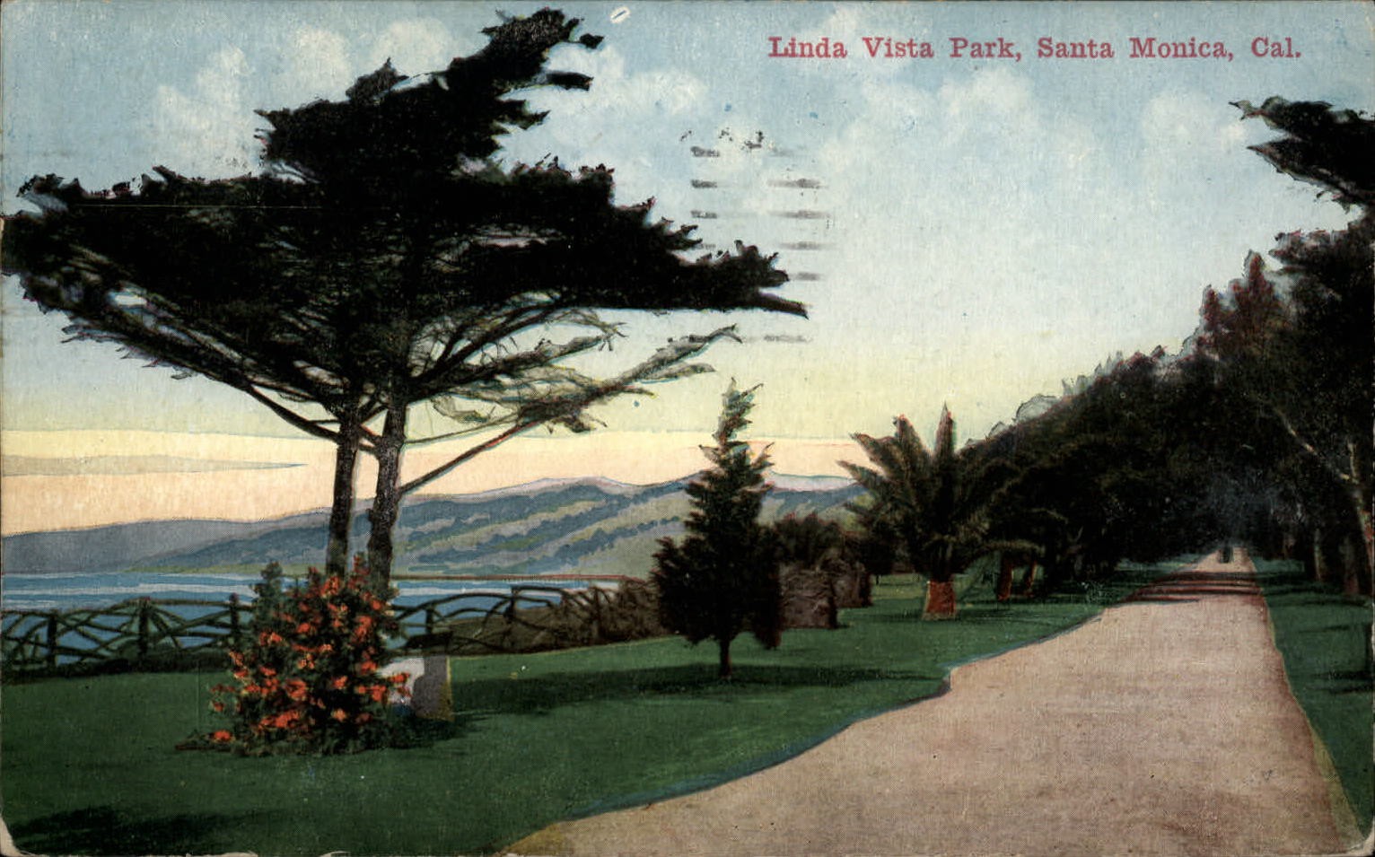 Santa Monica California Linda Vista Park ~ postcard sku057