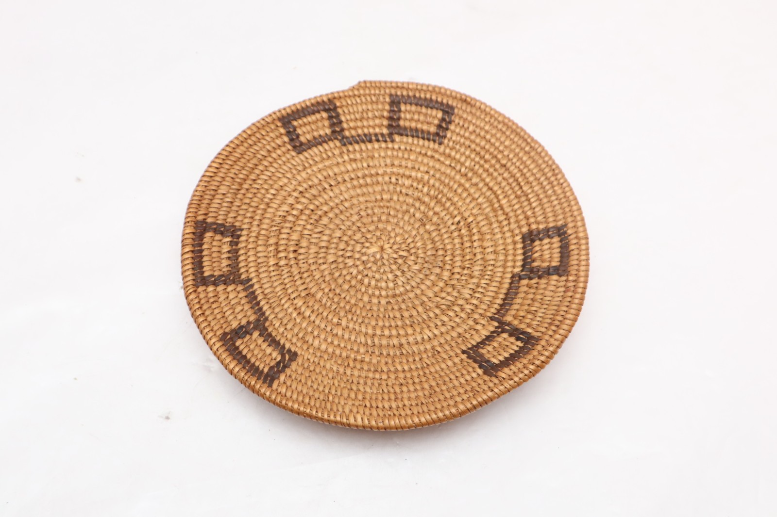 Antique Native American Maidu Basket California  Indian Flat Plaque Tray 6
