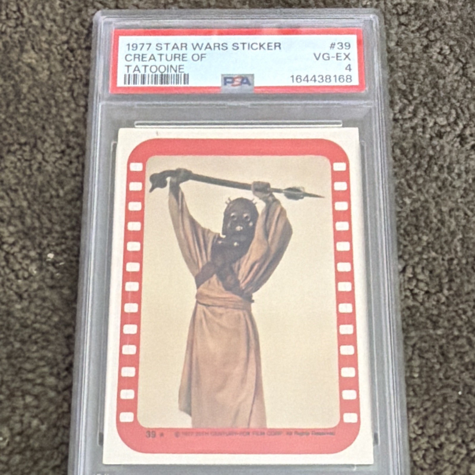 Topps 1977 Star Wars Sticker #39 Creature of Tatooine PSA 4 Cert 164438168