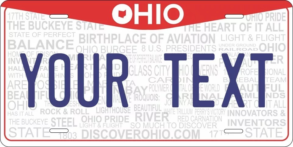 Ohio 2013 Custom State License Plate Personalized 12\