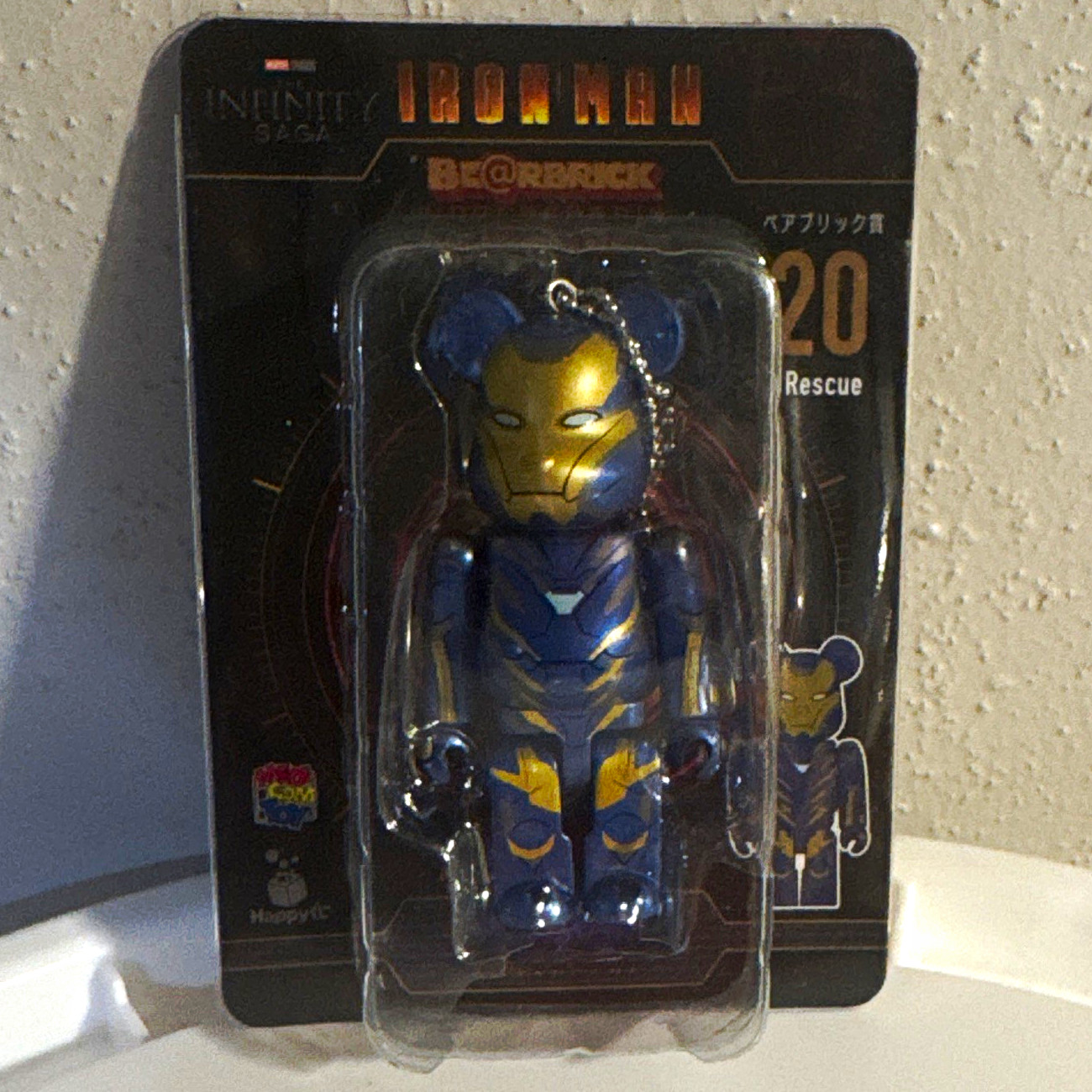Medicom Toy The Infinity Saga Be@rbrick Iron Man Rescue Keychain #20 ABS